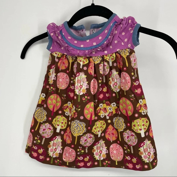 Matilda Jane Through the Trees brown purple dress 6-12 months - Picture 1 of 4